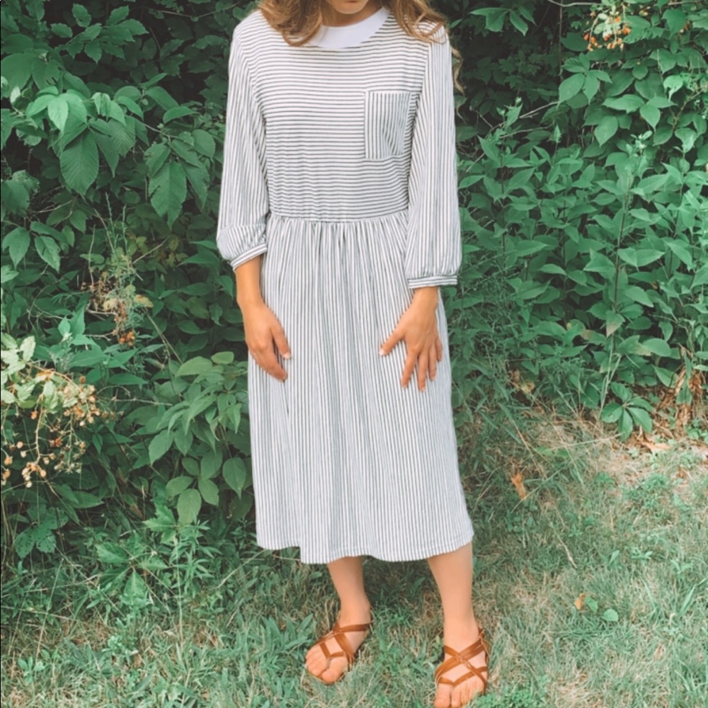 Cotton striped dress. - Picture 3 of 6